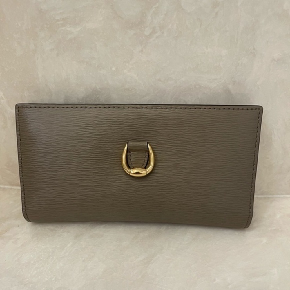 NWOT Ralph Lauren Bennington Slim Taupe Leather Wallet